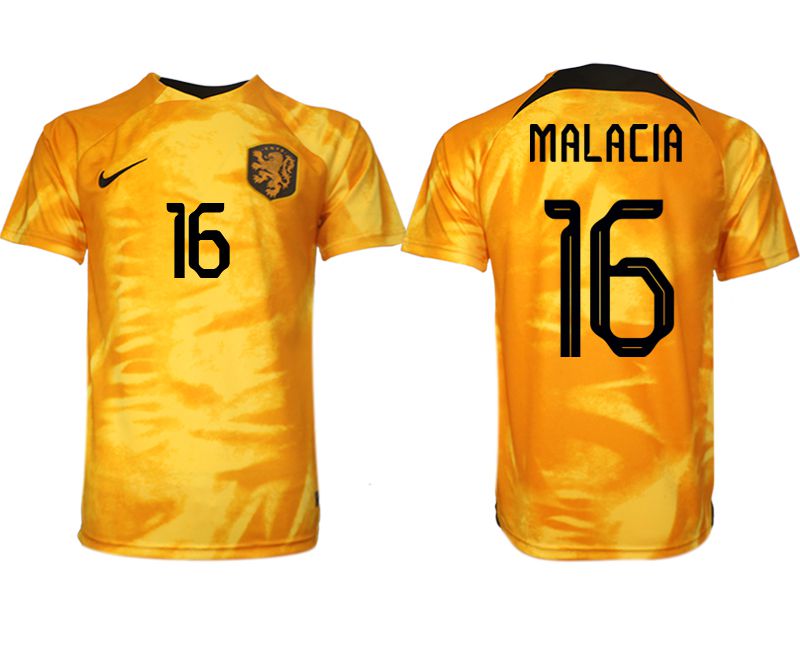 Men 2022 World Cup National Team Netherlands home aaa version yellow #16 Soccer Jersey->->Soccer Country Jersey